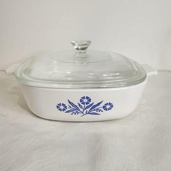 Vintage Rare Corning Ware P-1-BBlue Cornflower 1 Qt Casserole Dish With Lid